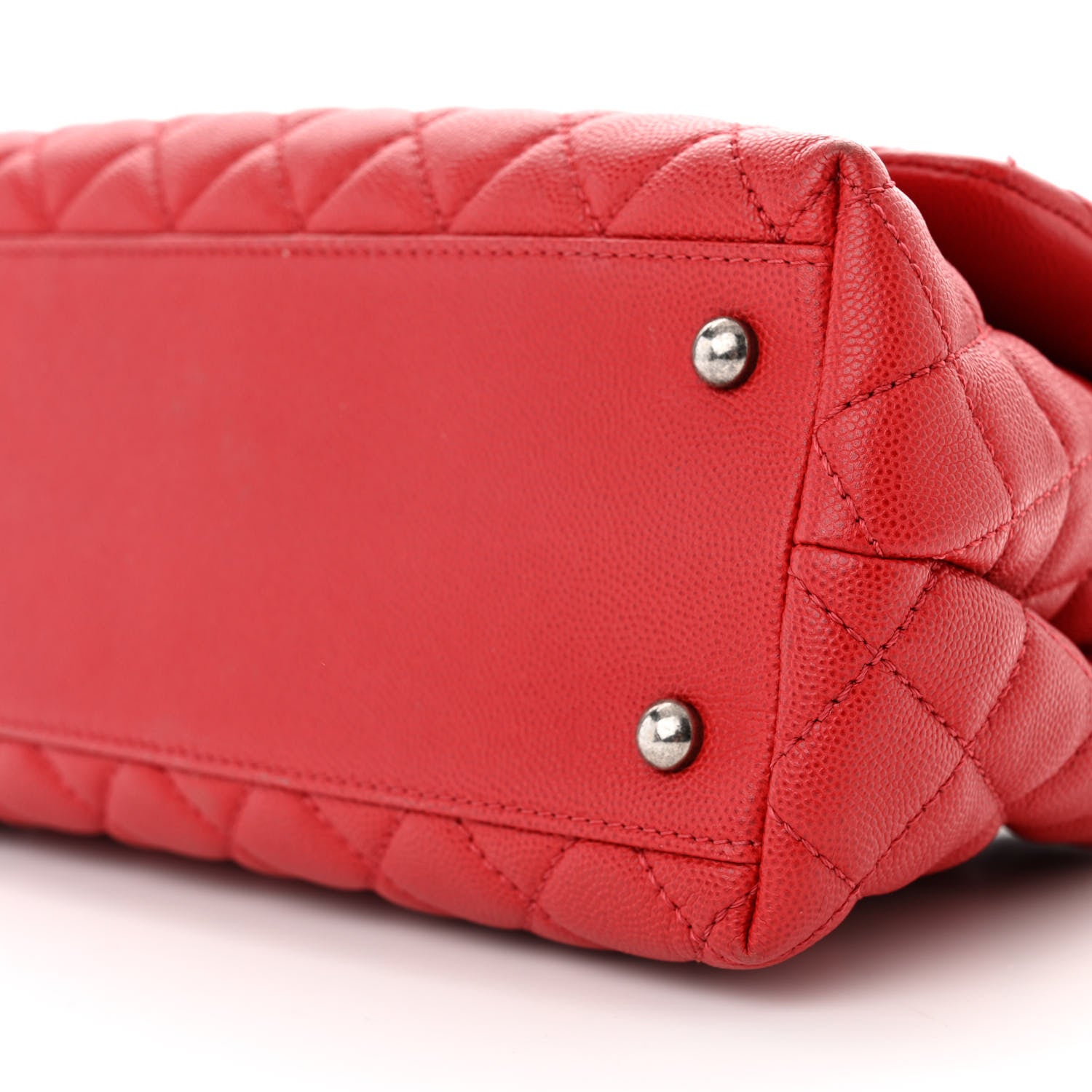 Chanel Caviar Quilted Small Coco Handle Flap Red 10 of 10