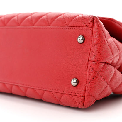 Chanel Caviar Quilted Small Coco Handle Flap Red 10 of 10