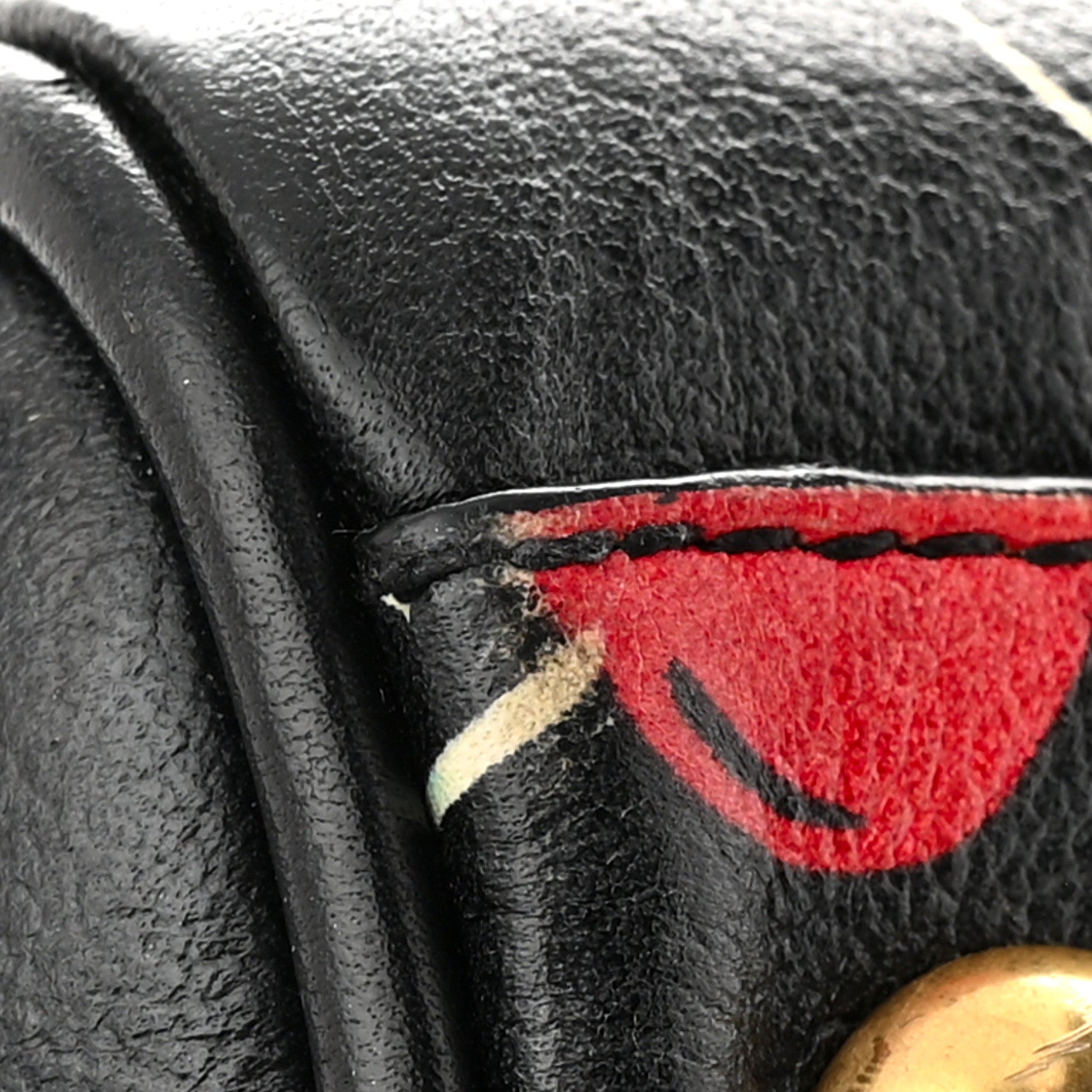 Saint Laurent Calfskin Cherry Print Classic Baby Duffle Black Red 11 of 16