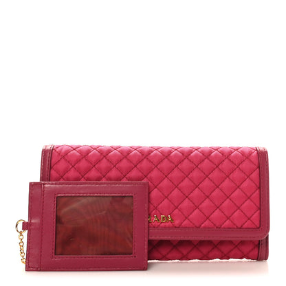 Prada Tessuto Nylon Quilted Continental Flap Wallet Ibisco 3 of 10