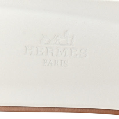 Hermes Box Calfskin Oran Sandals 38 White 7 of 9