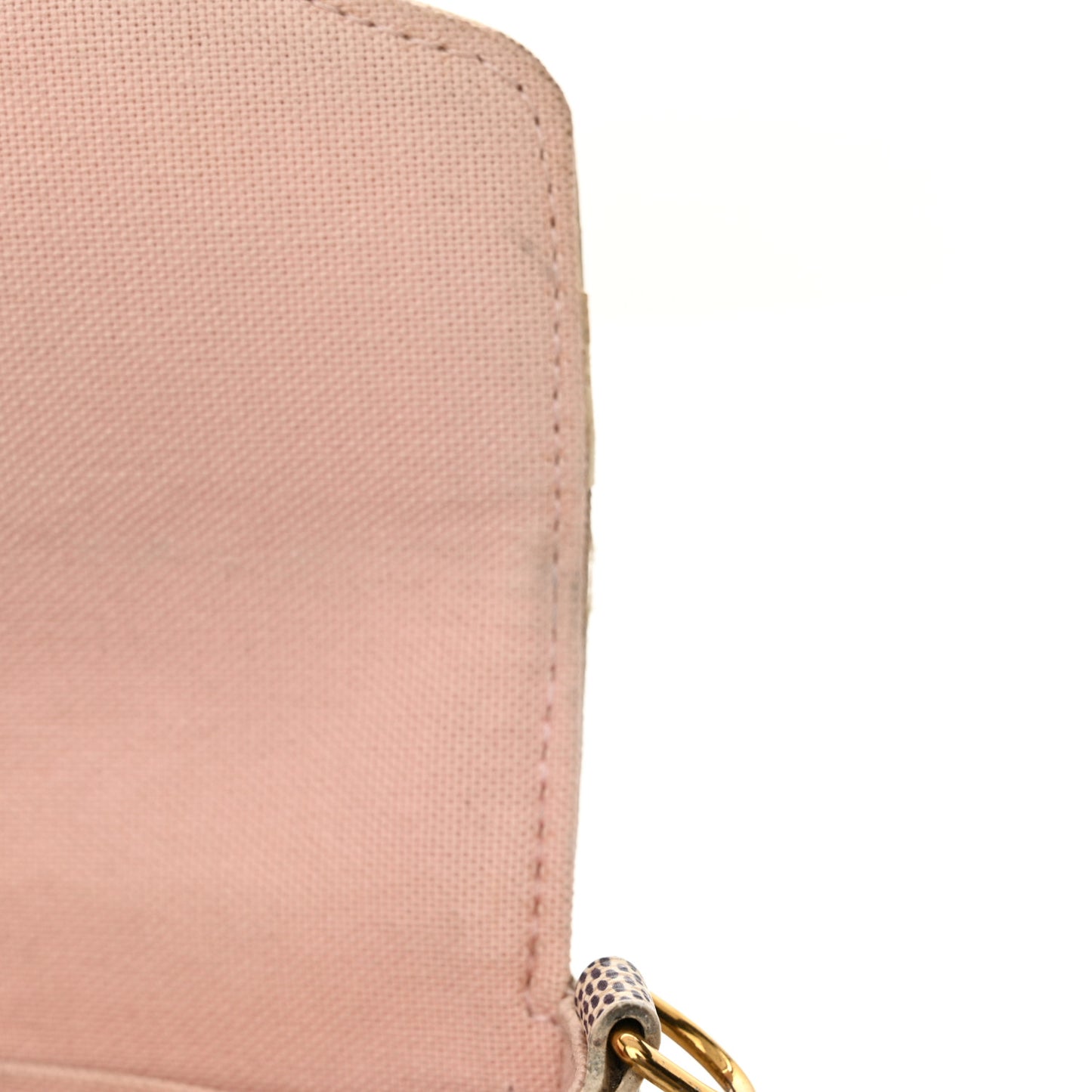 Damier Azur Pochette Felicie Chain Wallet Rose Ballerine
