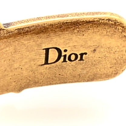 Christian Dior Metal J'Adior Star Hoop Earrings Aged Gold 4 of 4