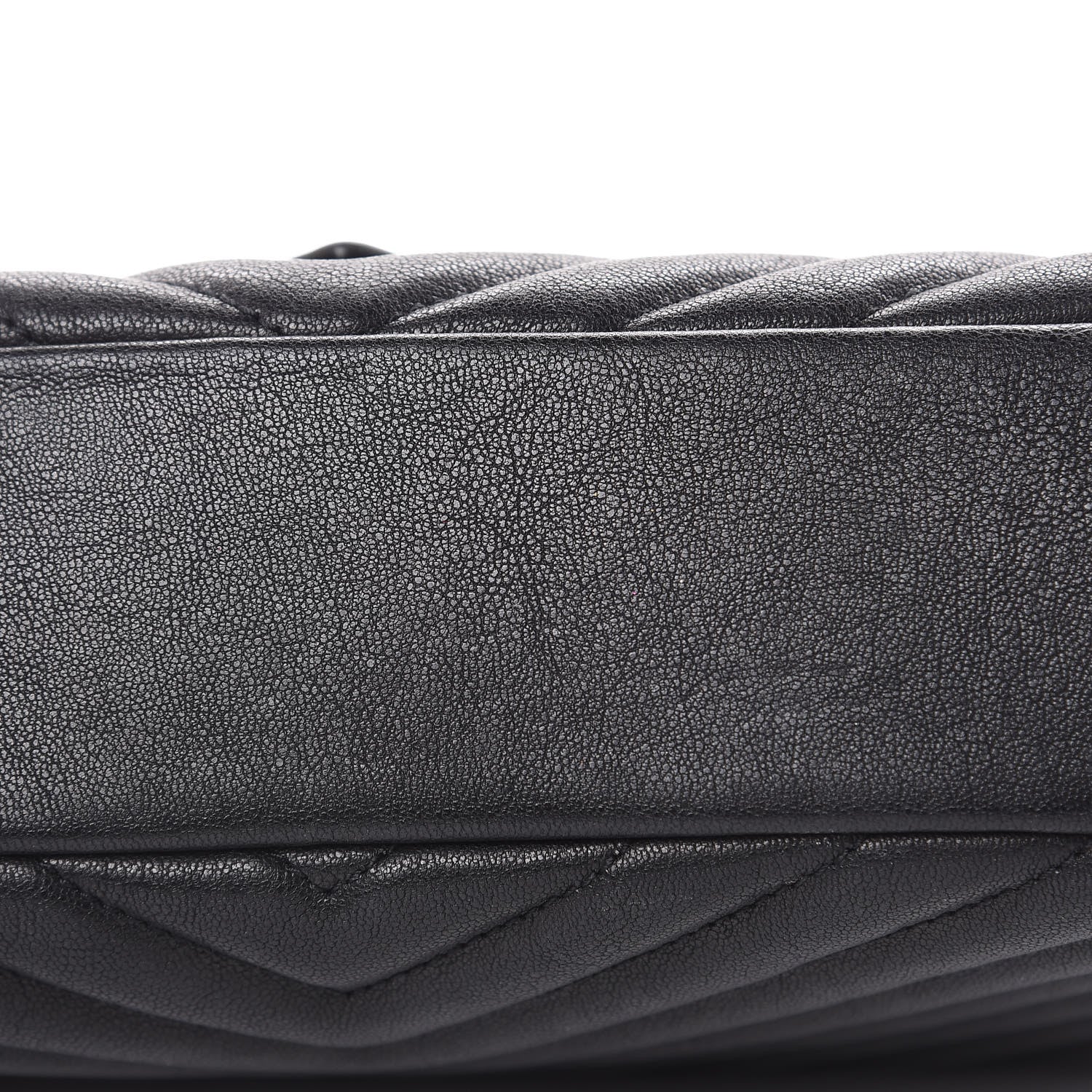 Saint Laurent Sheepskin Matelasse Chevron Monogram Medium College Bag Black 7 of 15