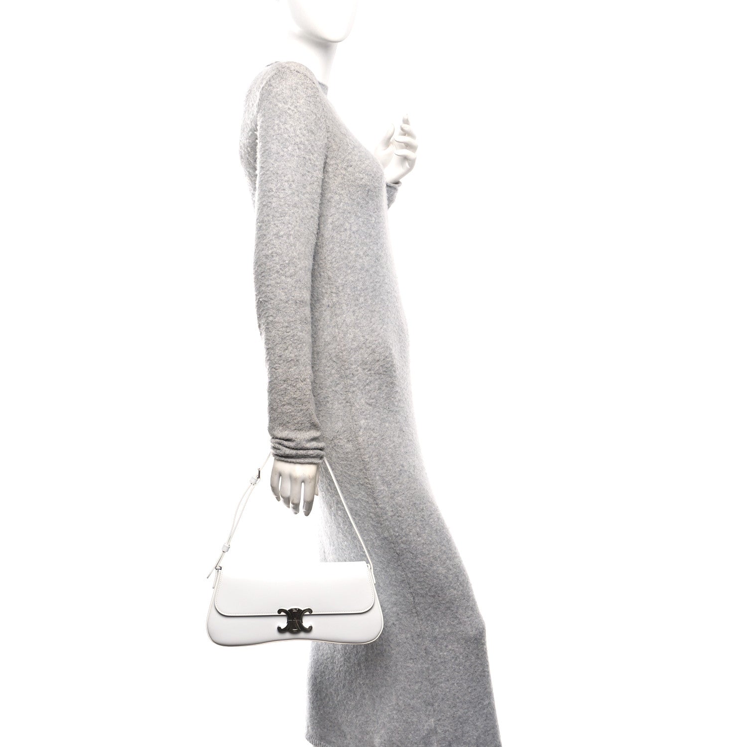Celine Shiny Calfskin Medium Lola Bag Blanc De Blanc 3 of 9
