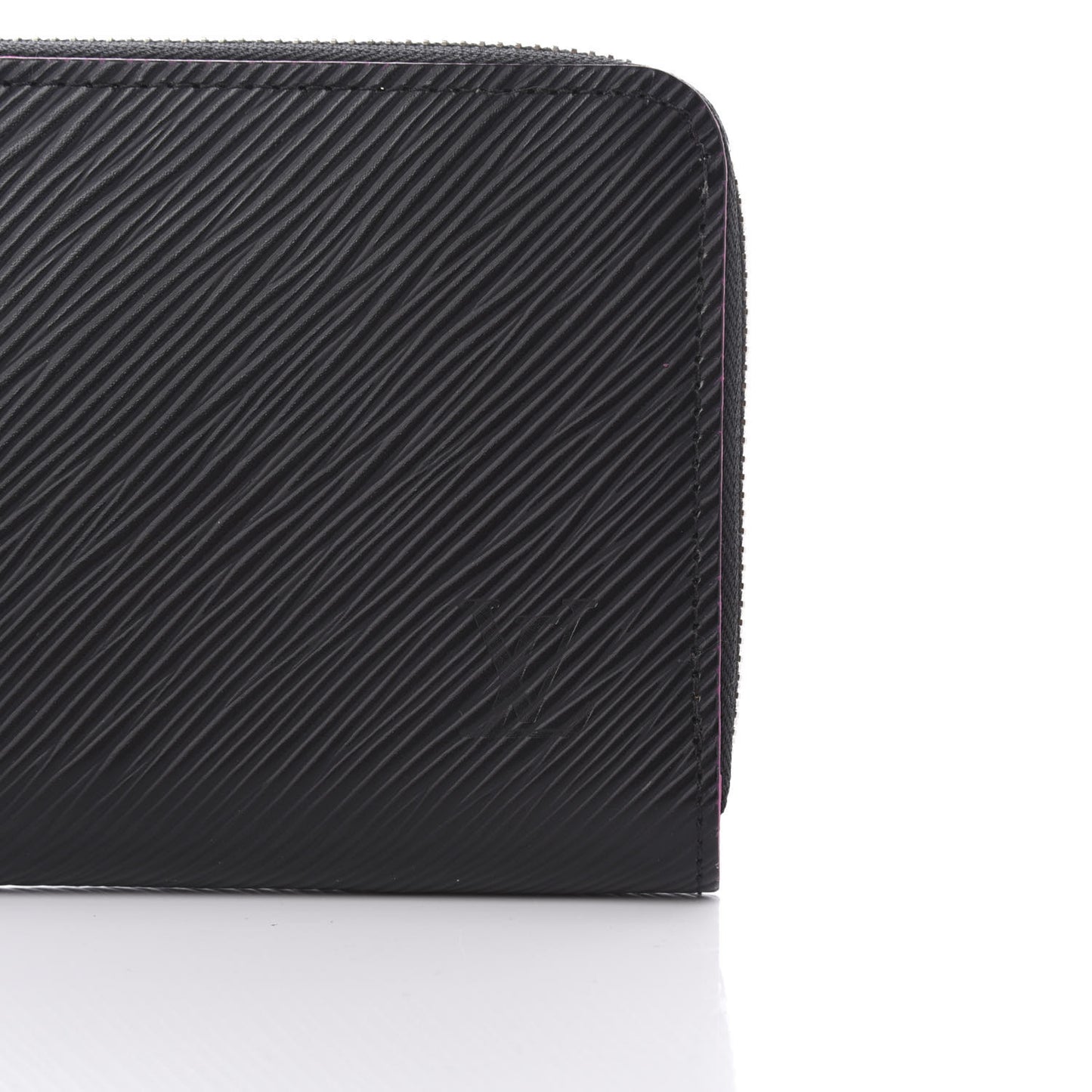 Epi Zippy Wallet Black Hot Pink