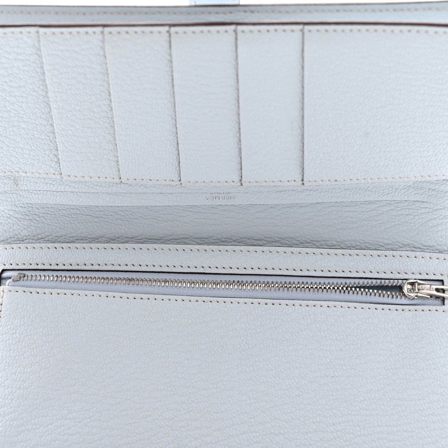 Chèvre Mysore Bearn Gusset Wallet Bleu Brume