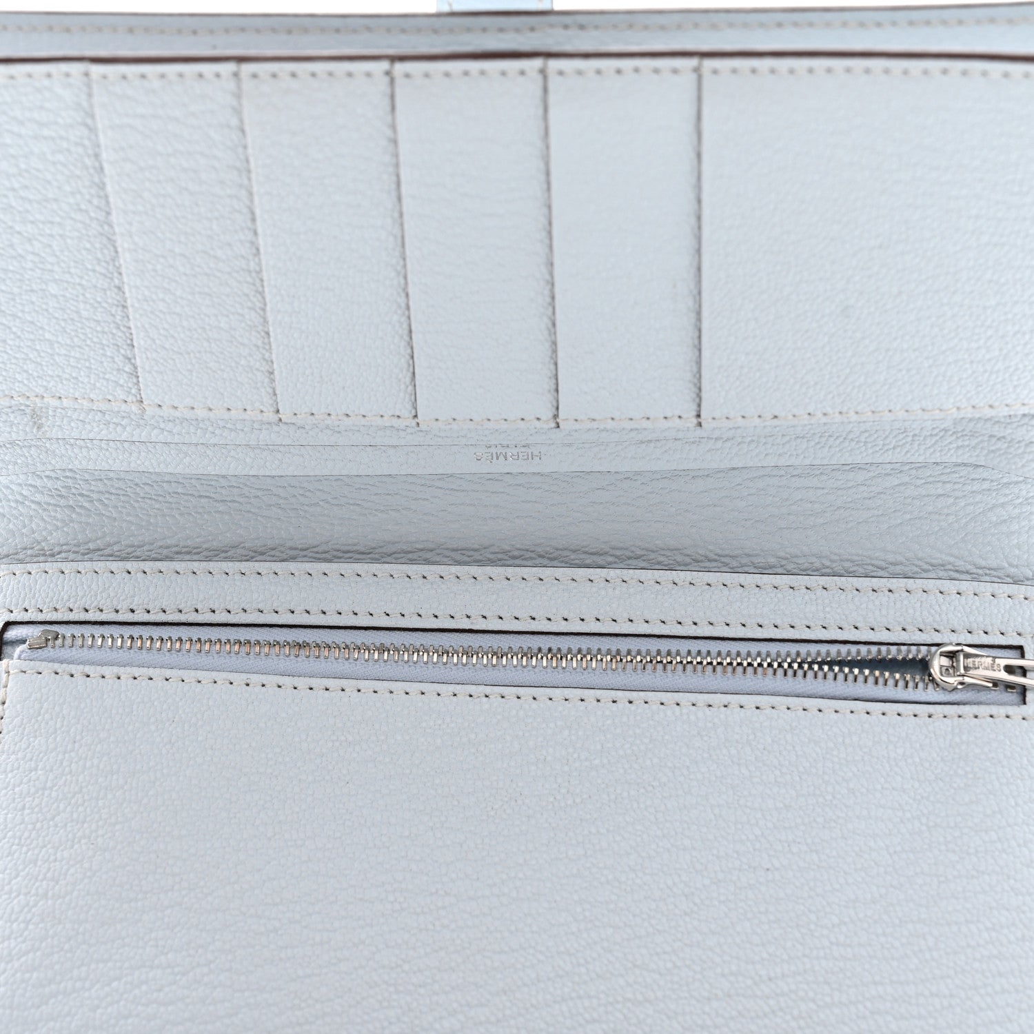 Hermes Chèvre Mysore Bearn Gusset Wallet Bleu Brume 5 of 9
