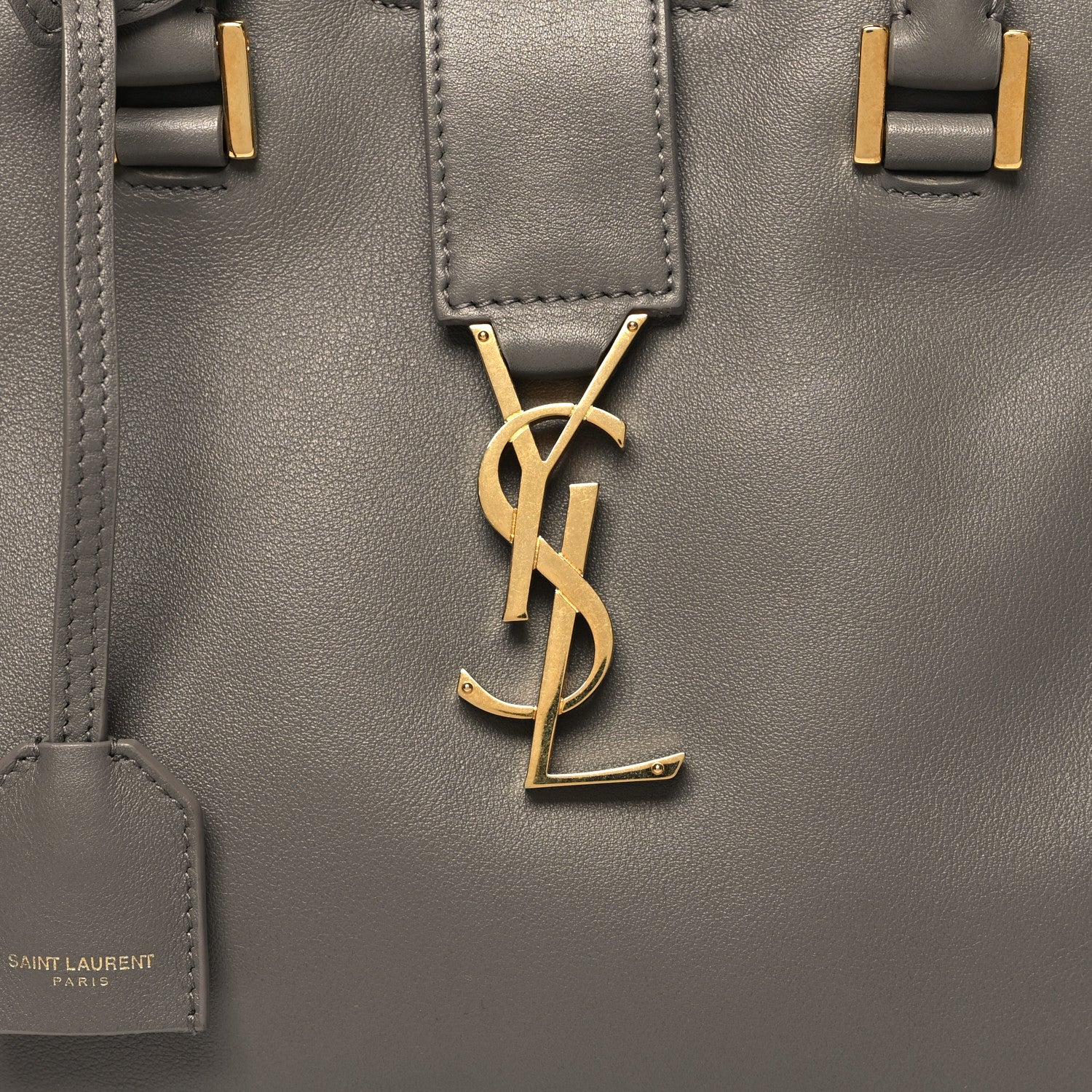 Saint Laurent Calfskin Monogram Baby Cabas Fog 8 of 12