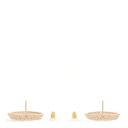 Chanel Crystal CC Twist Heart Earrings Gold 3 of 4