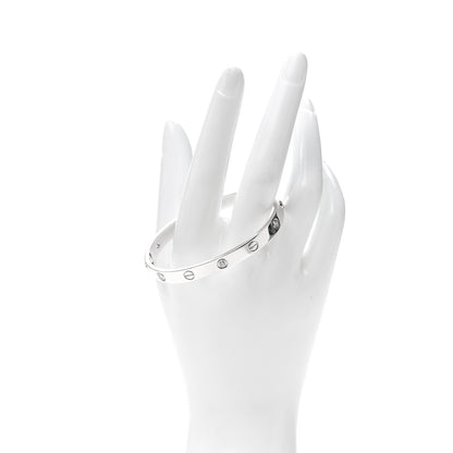 Cartier 18K White Gold 6 Diamond LOVE Bracelet 17 2 of 7