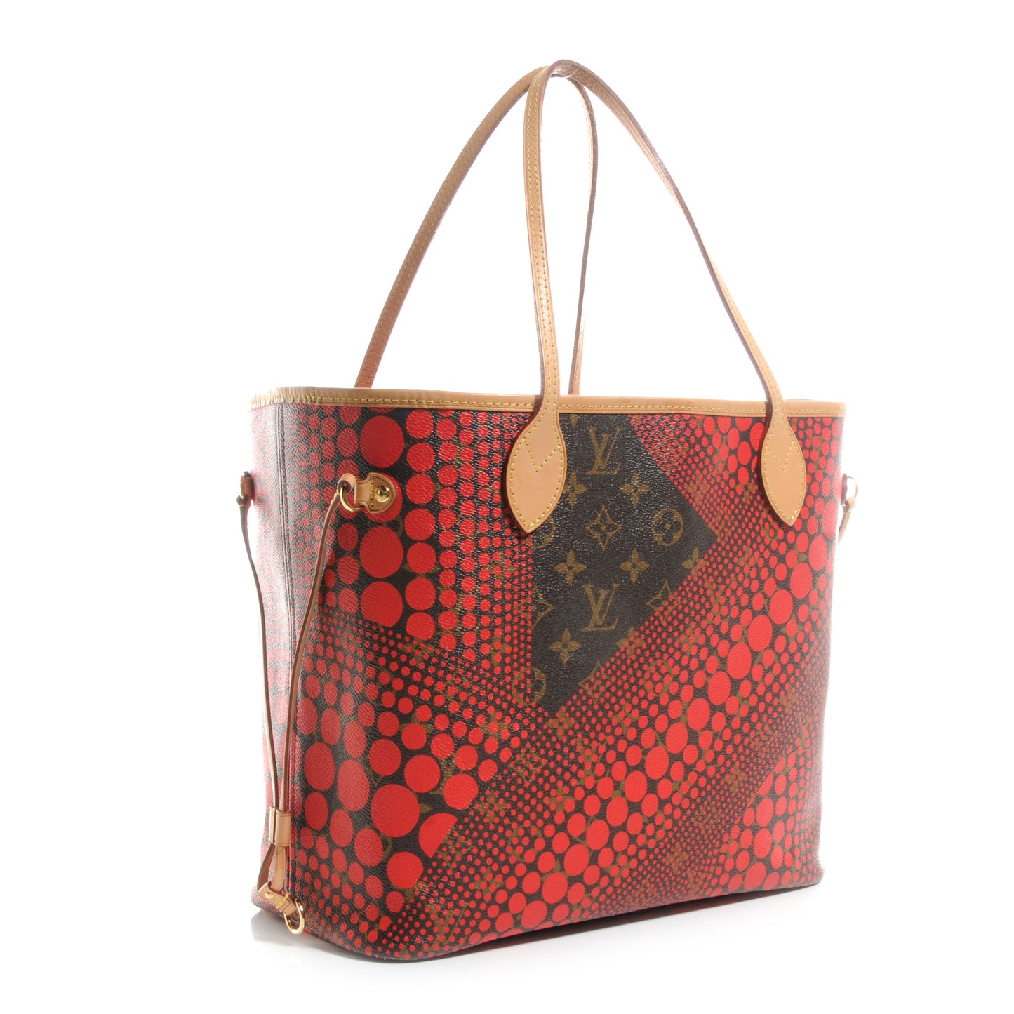 Monogram Kusama Waves Neverfull MM Red