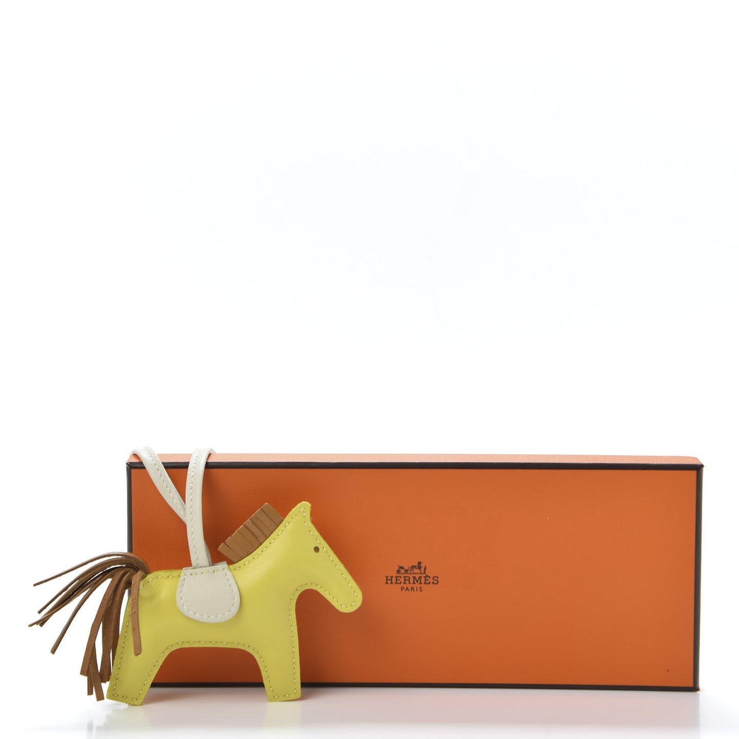 Milo Lambskin Grigri Rodeo Horse Bag Charm PM Lime Sesame Craie