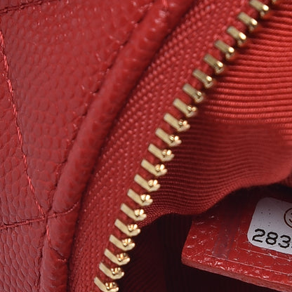Chanel Caviar Quilted Small Cosmetic Case Red 7 of 8