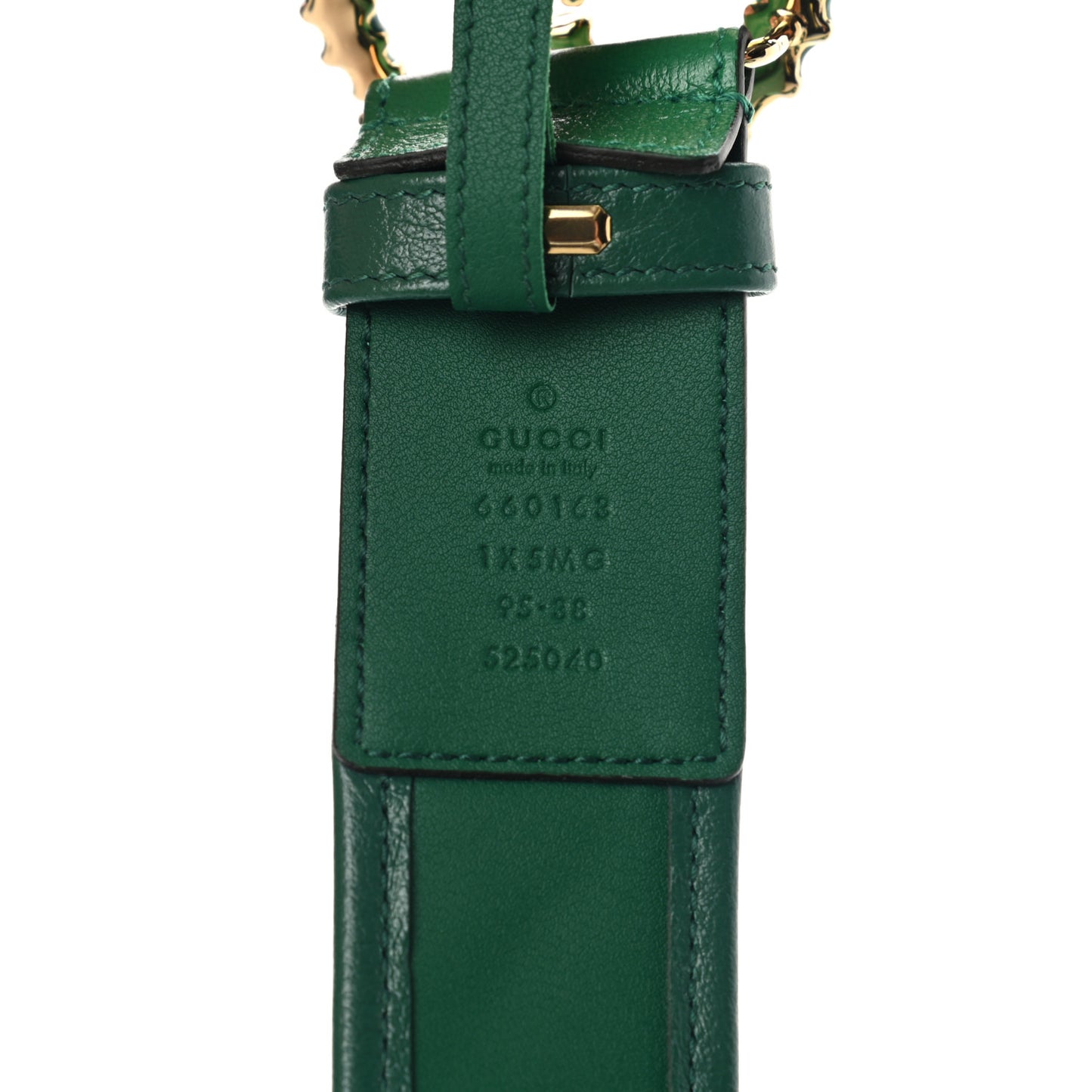 Vintage Effect Calfskin Matelasse Diagonal Enamel Double G 40mm Belt 95 38 Pavone