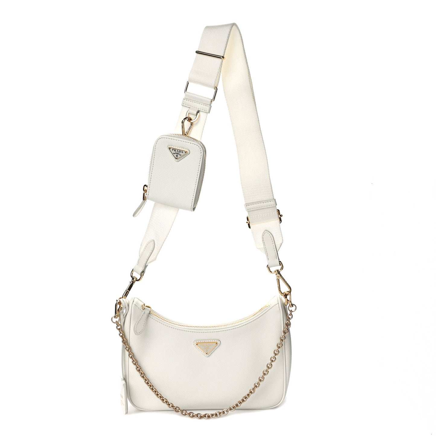 Saffiano Re-Edition 2005 Shoulder Bag White