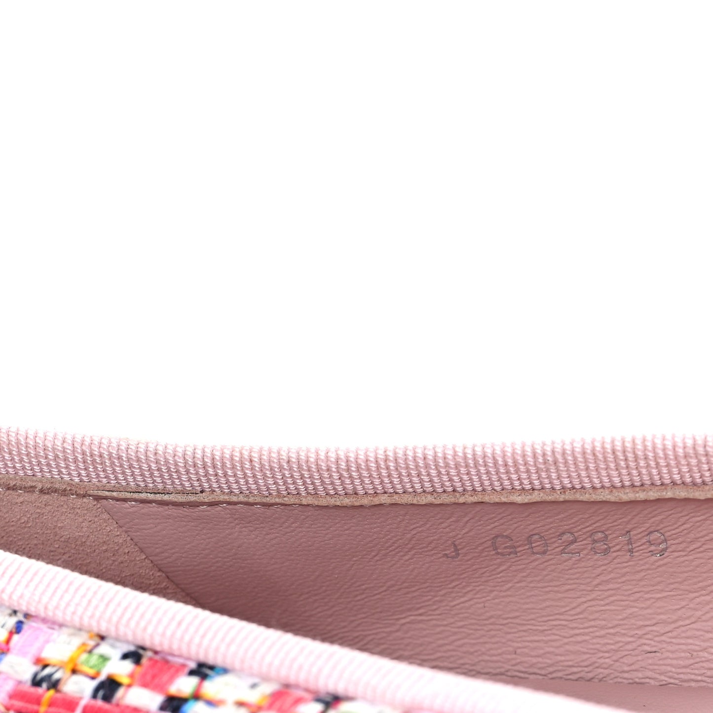 Tweed Patent Cap Toe Ballerina Flats 35.5 Pink