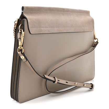 Chloe Calfskin Suede Medium Faye Shoulder Bag Motty Grey 3 of 9
