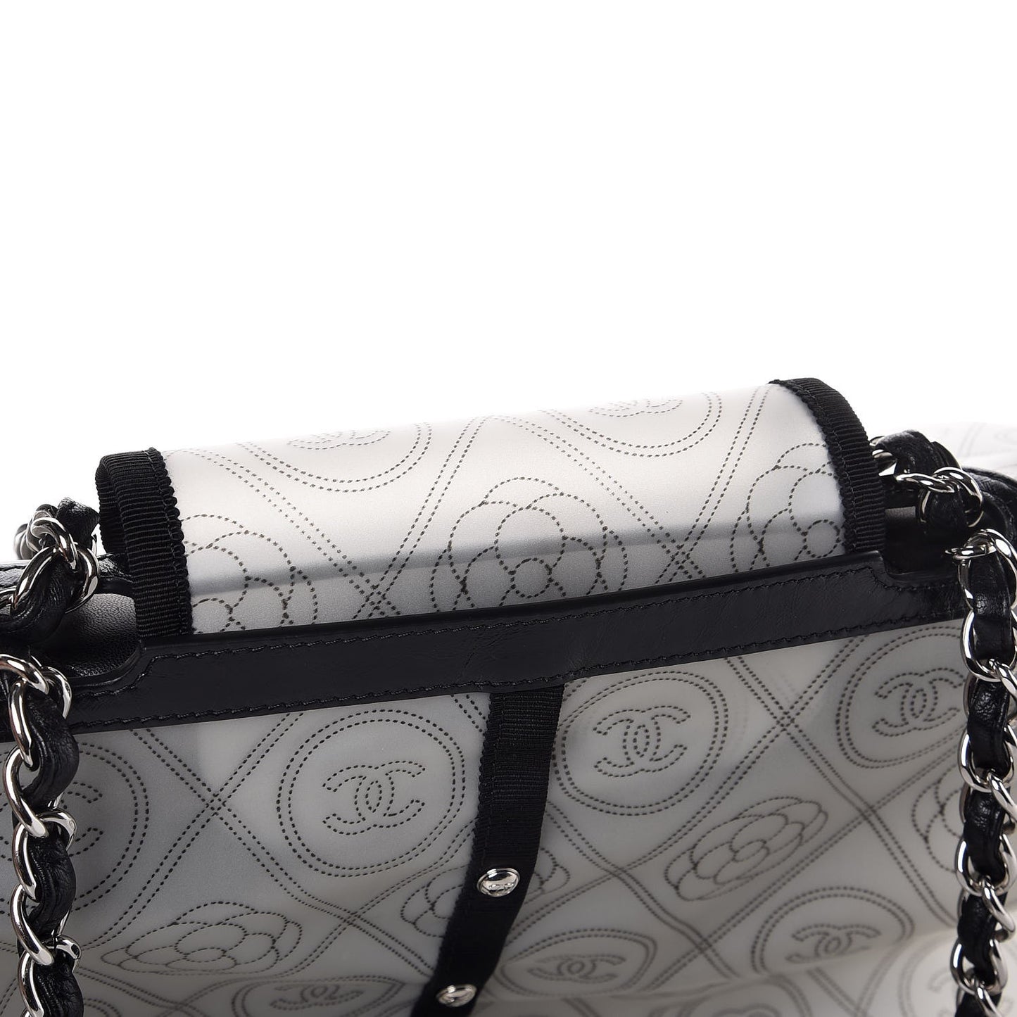 PVC Calfskin Coco Bag Raincoat White Black