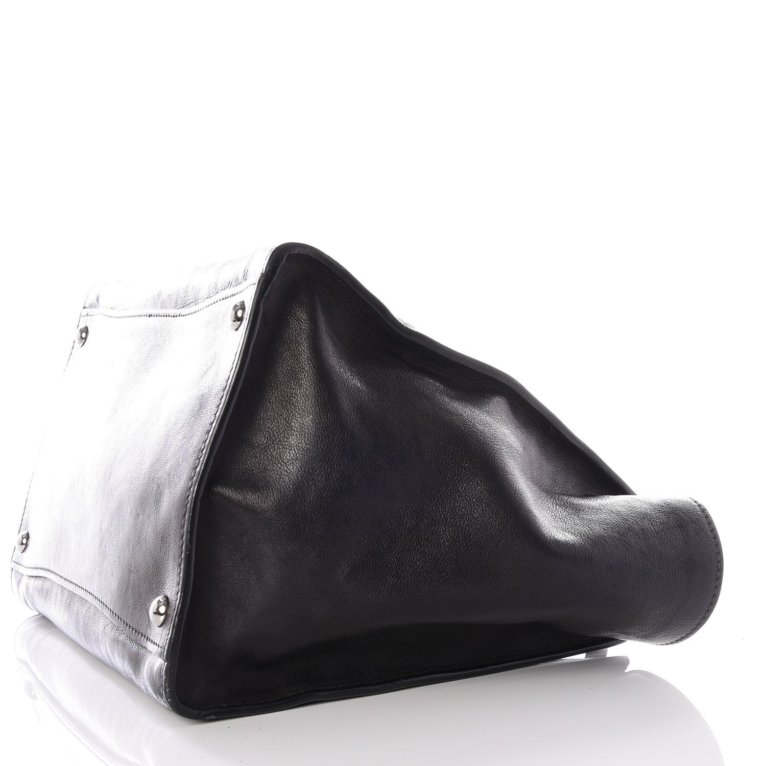 Prada Glace Calf Twin Pocket Tote Black 10 of 12