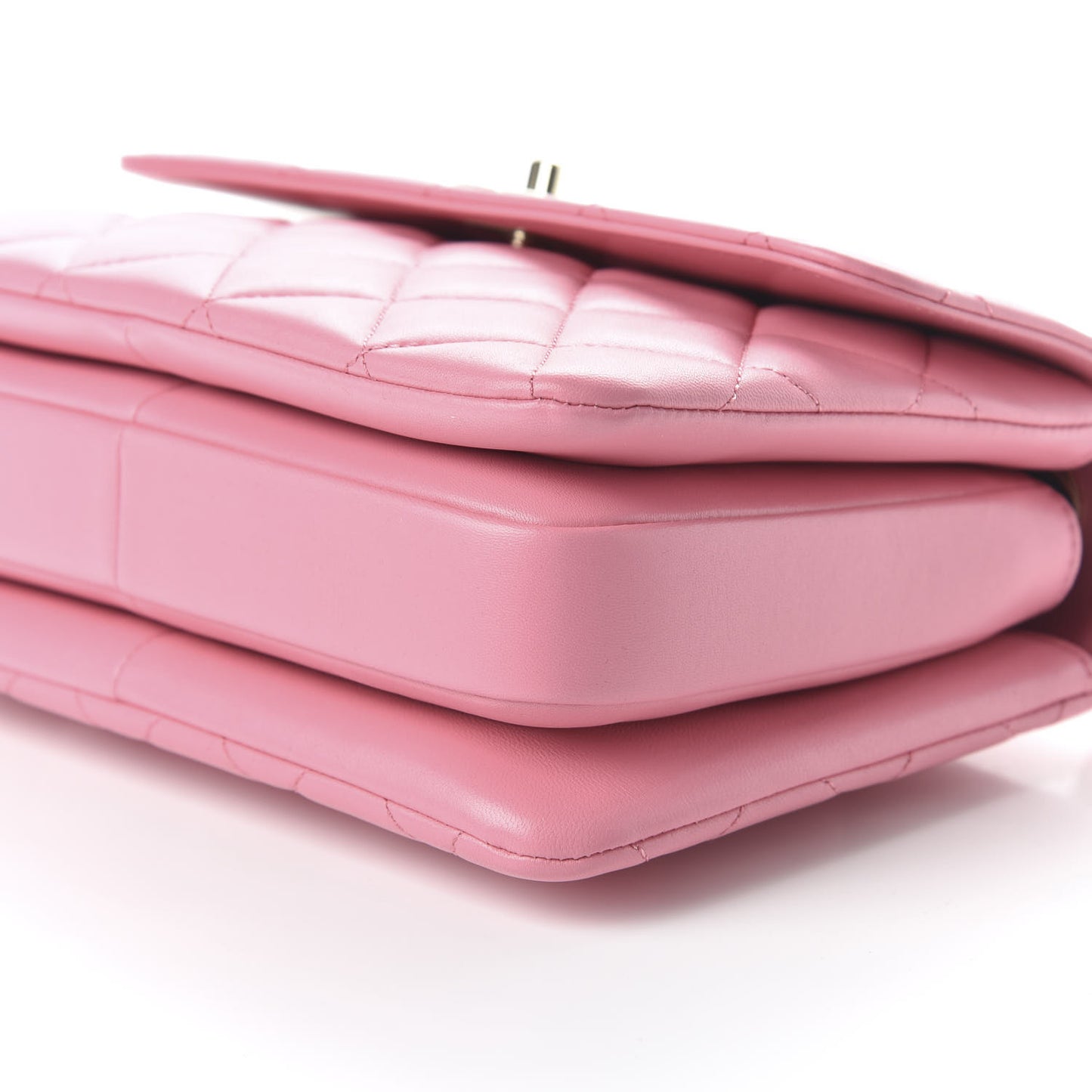 Lambskin Quilted Small Trendy CC Flap Dual Handle Bag Pink