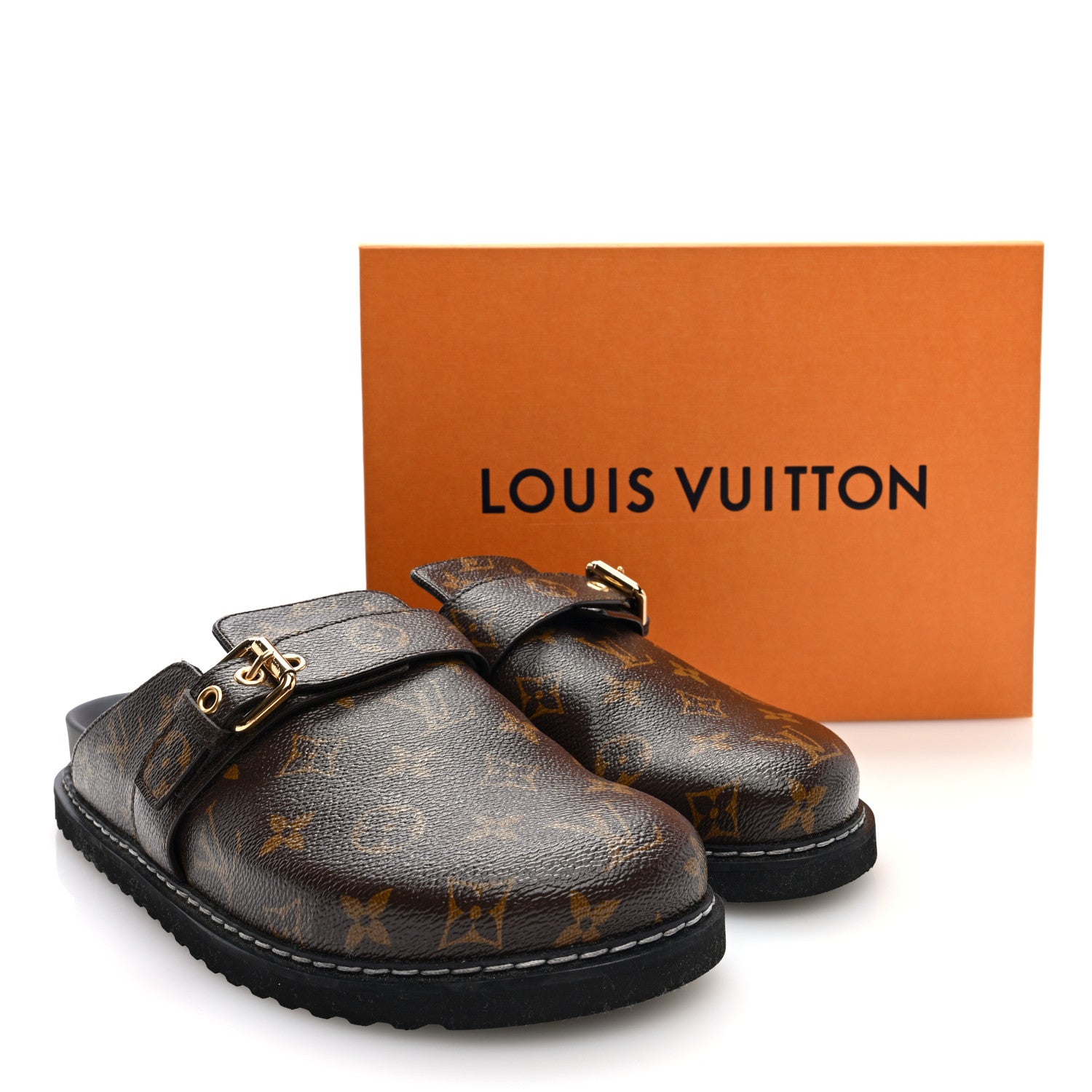 靴 LOUIS VUITTON patent leather mules Louis Vuitton Patent Monogram Womens Cosy Flat Comfort Clog Mules