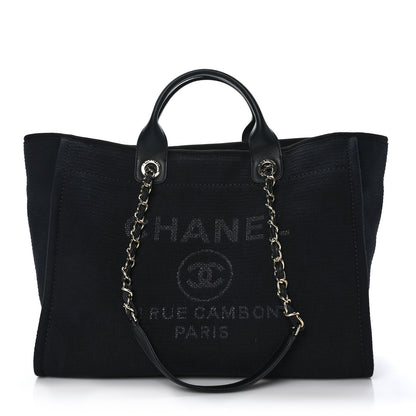 Chanel Mixed Fibers Medium Deauville Tote Black 1 of 10