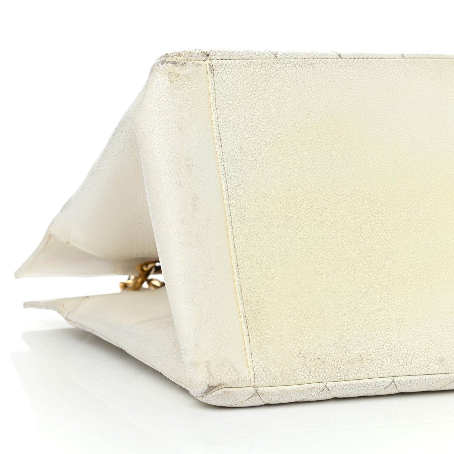 Caviar Quilted CC Tote White