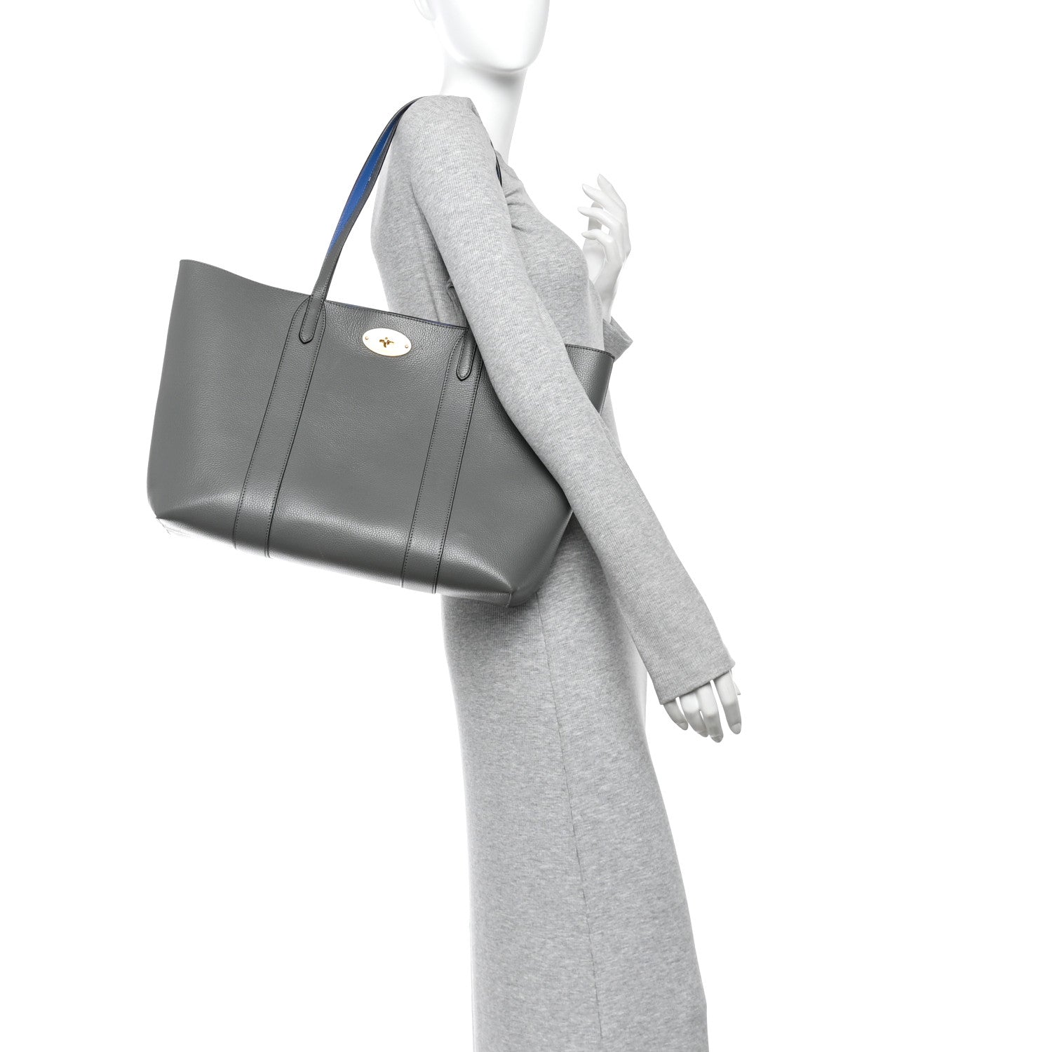 Mulberry Small Classic Grain Bayswater Tote Charcoal 2 of 9