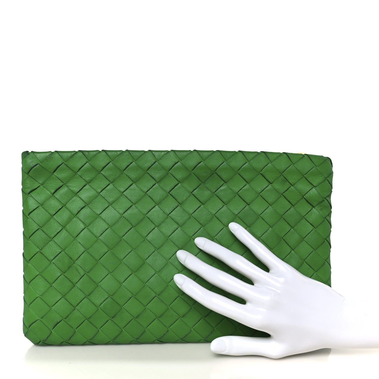 Bottega Veneta Nappa Intrecciato Flat Zip Pouch Parakeet 1810291