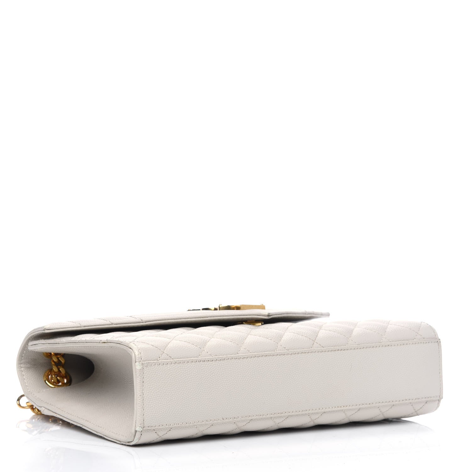 Saint Laurent Grain De Poudre Textured Mixed Matelasse Medium Triquilt Monogram Satchel Porcellana 3 of 7