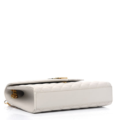 Saint Laurent Grain De Poudre Textured Mixed Matelasse Medium Triquilt Monogram Satchel Porcellana 3 of 7