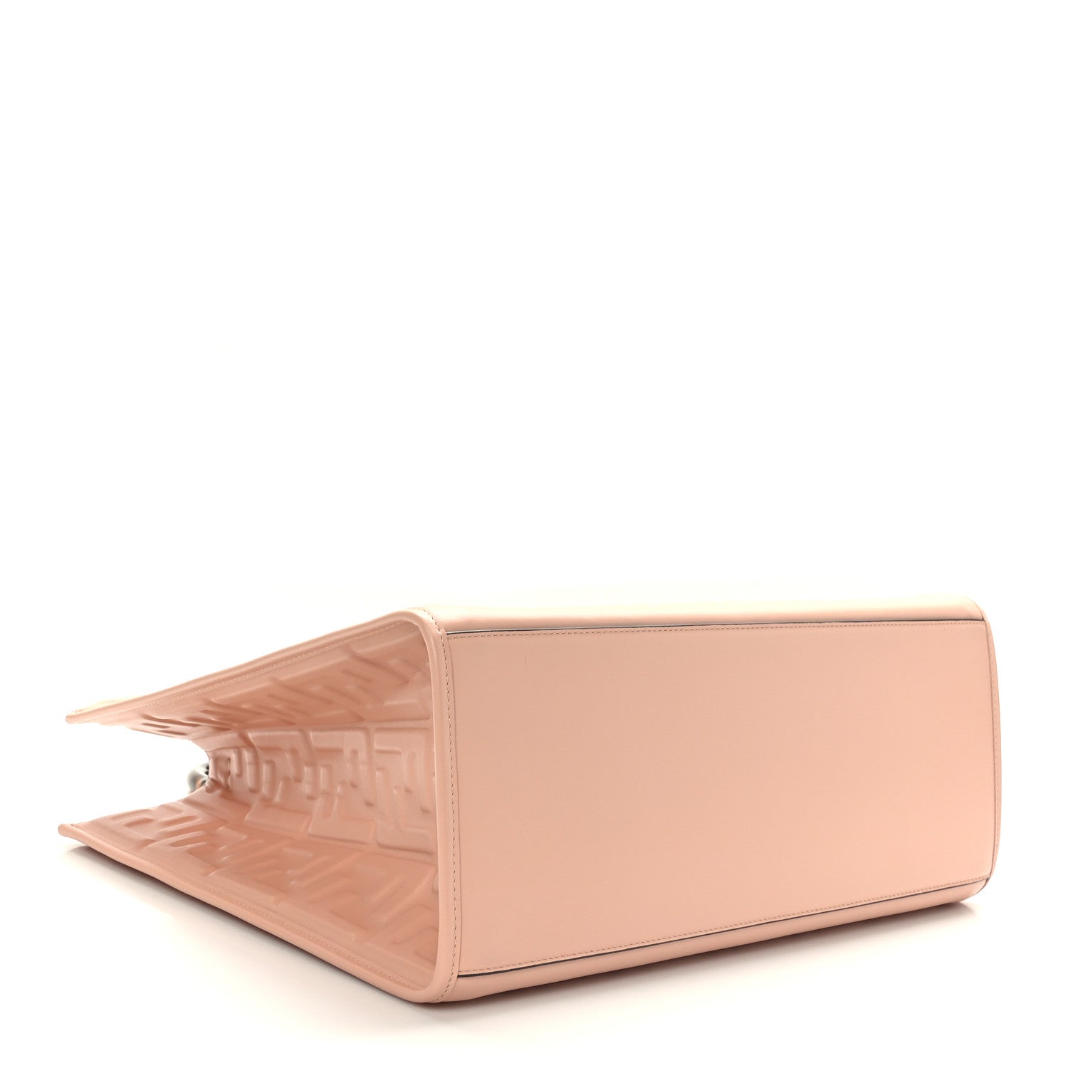Fendi Vitello Plexiglass FF Embossed Medium Fendi Sunshine Shopper Tote Baby Pink 4 of 8