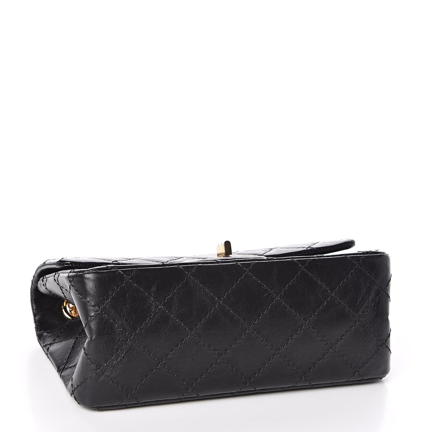 Aged Calfskin Quilted 2.55 Reissue Mini Flap Black