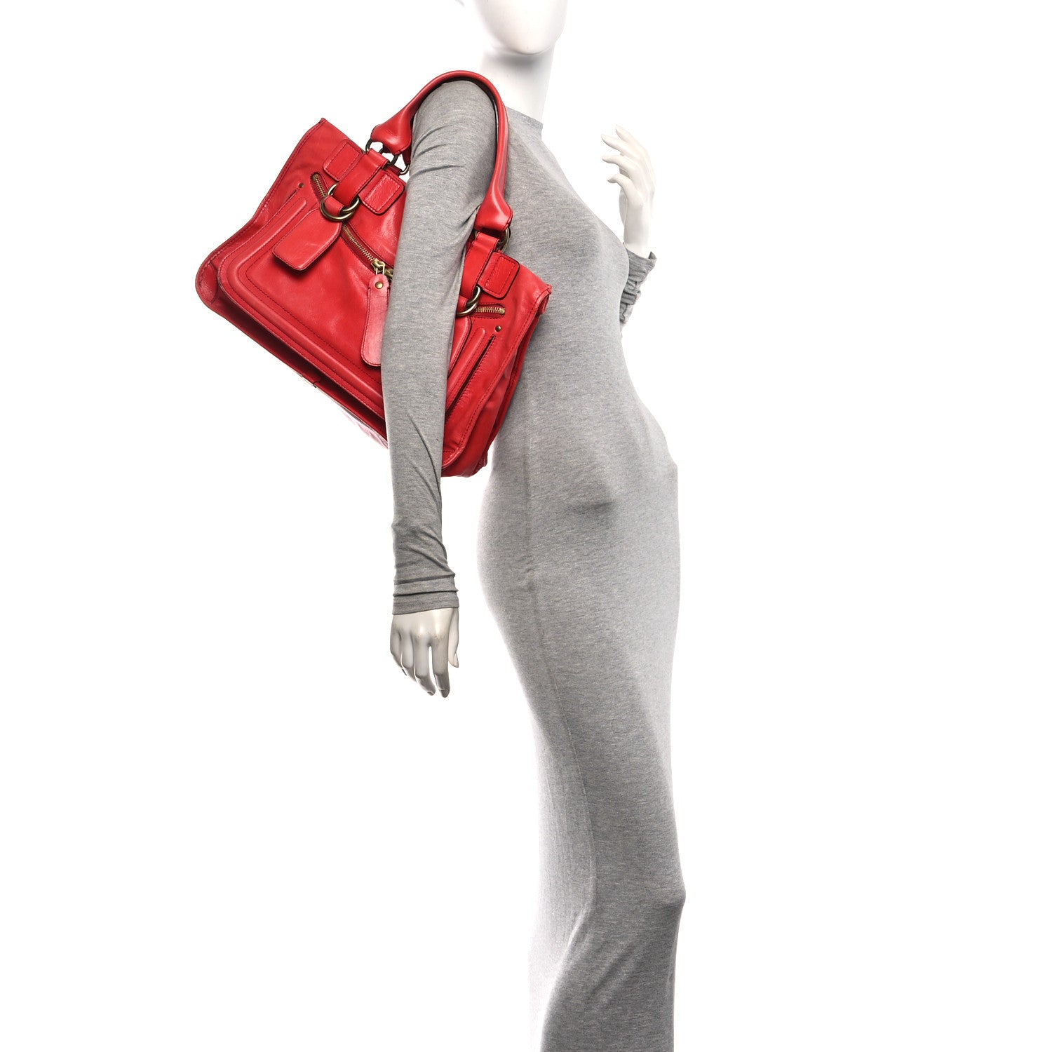 Chloe Calfskin Large Bay Tote Red 2 of 10