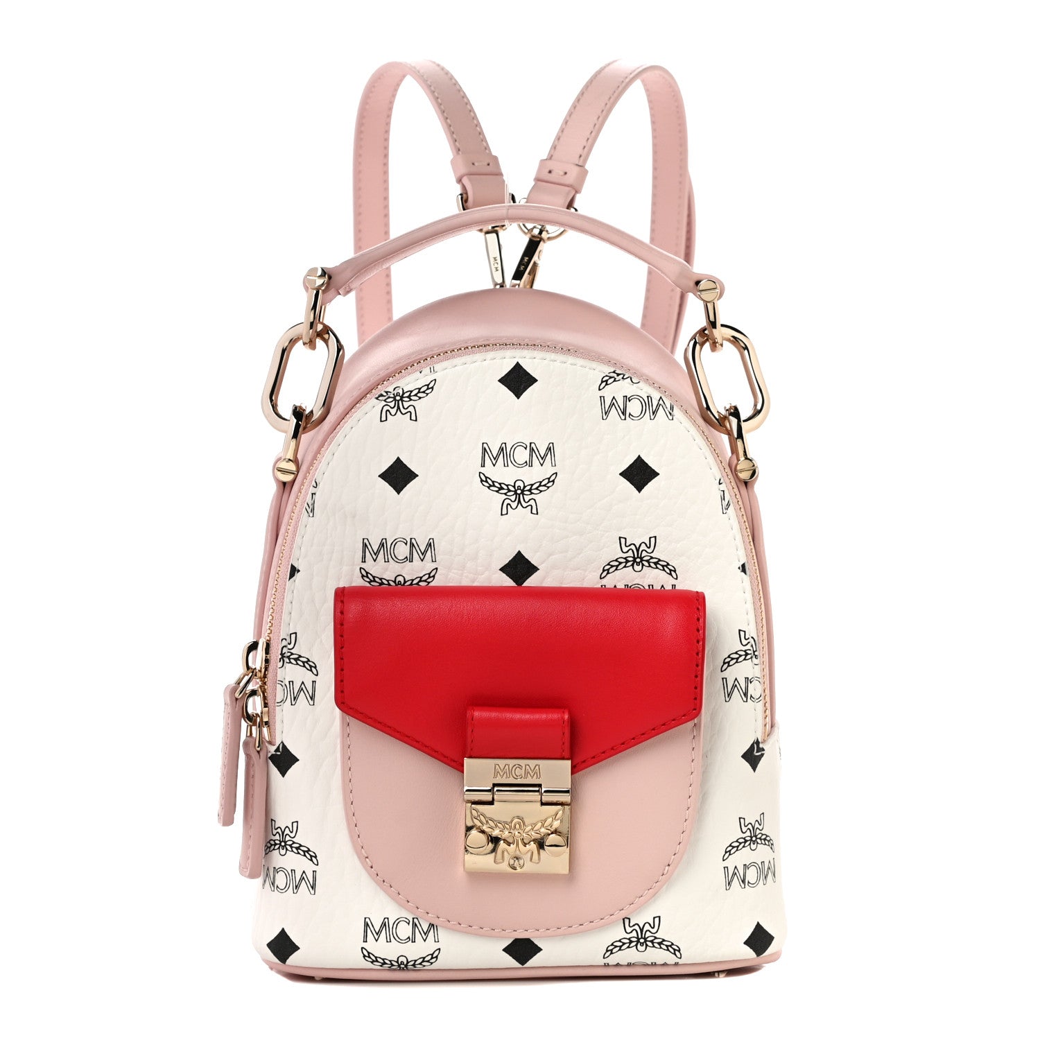 MCM Vistetos X-Mini Patricia Backpack Block Pink 1 of 8