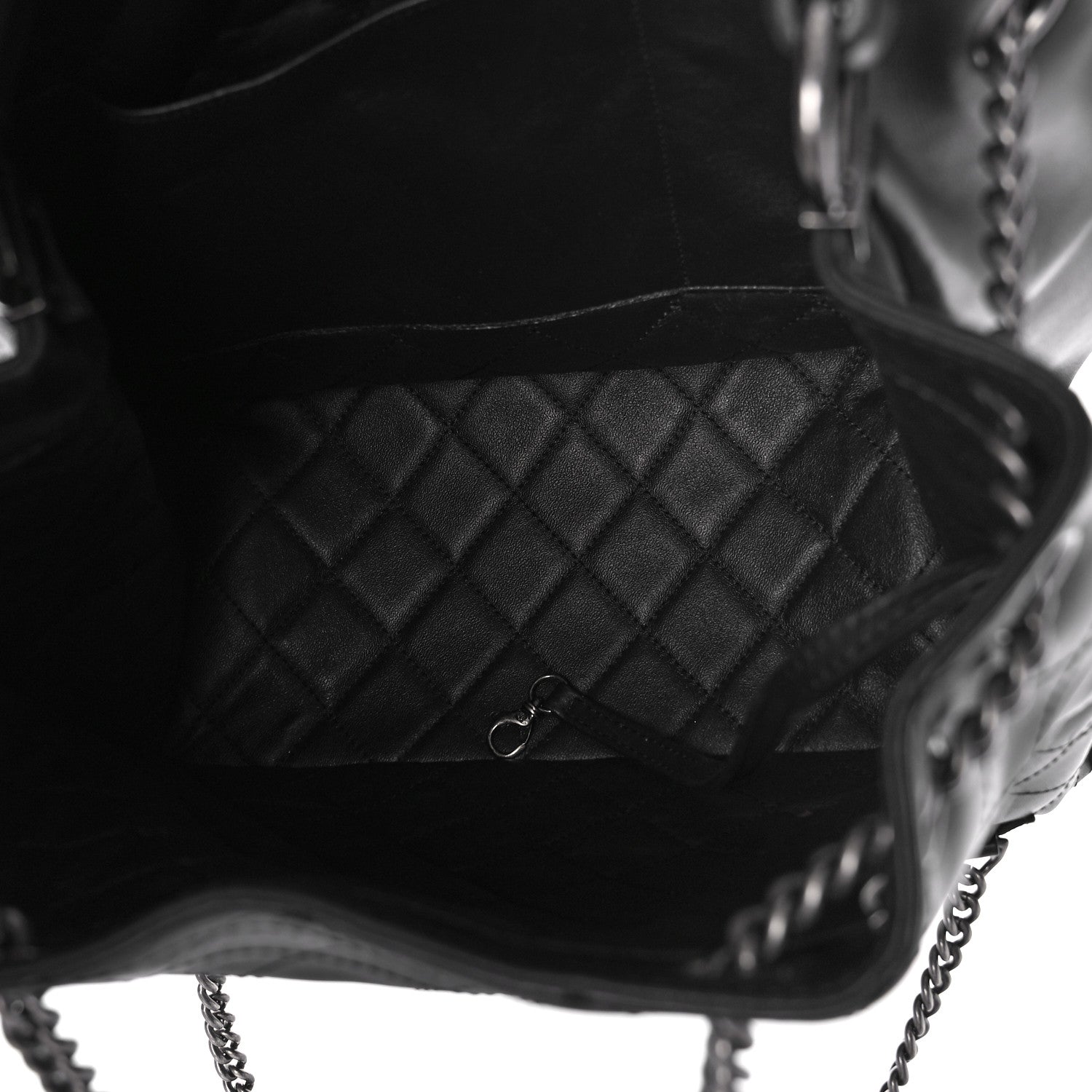 Chanel Calfskin Stitched Large Urban Luxury Drawstring Backpack Black 5 of 11