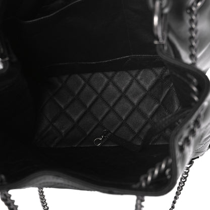 Chanel Calfskin Stitched Large Urban Luxury Drawstring Backpack Black 5 of 11