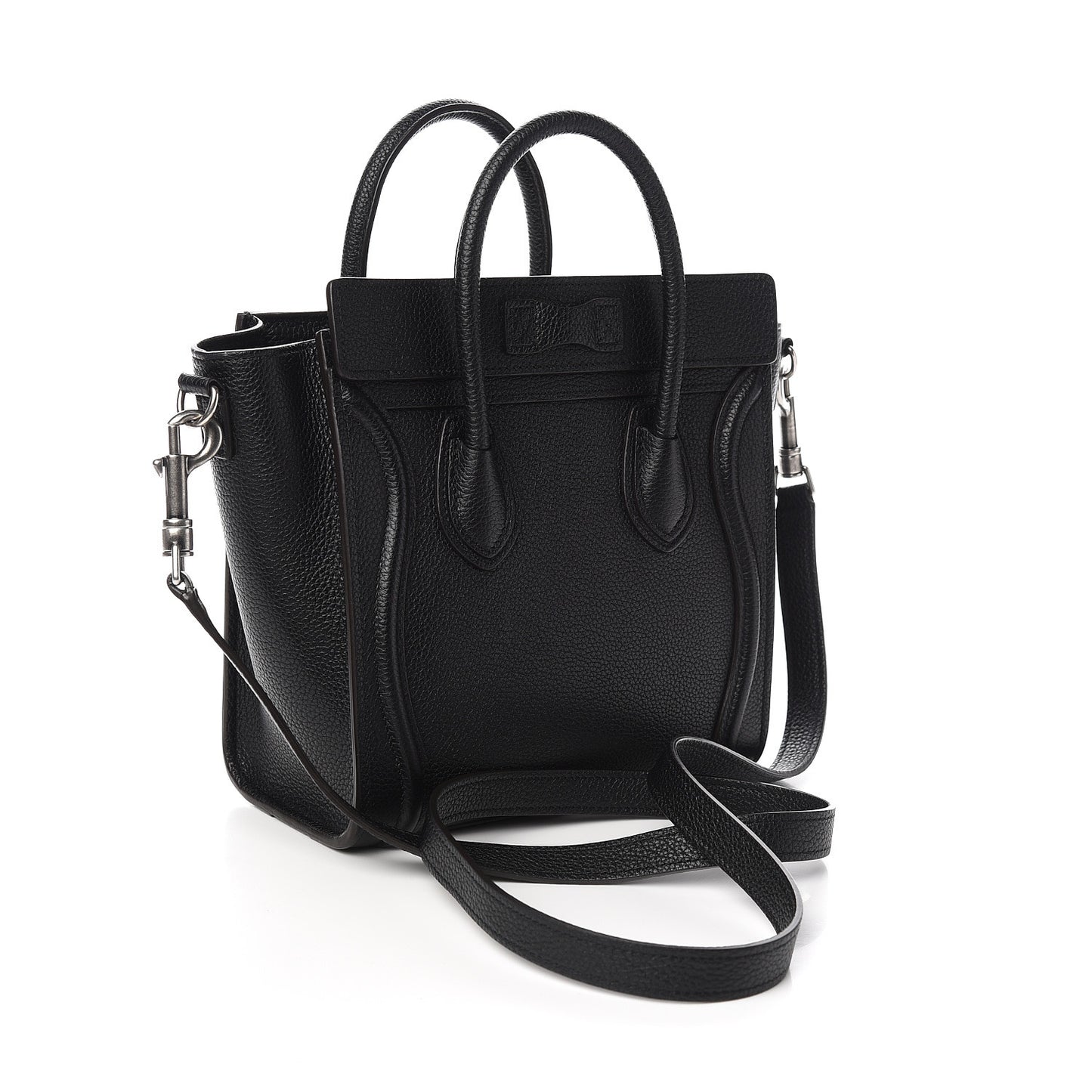 Drummed Calfskin Nano Luggage Black