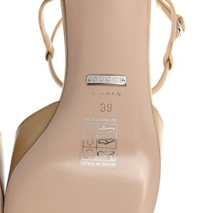 Gucci Nappa Charlotte Petite GG 55mm Slingback Pumps 39 Wheat 6 of 8
