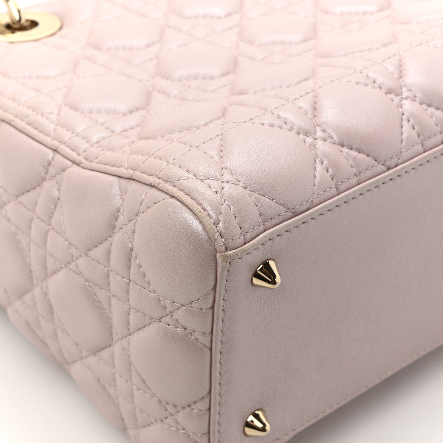 Christian Dior Pearly Lambskin Cannage Medium Lady Dior Lotus 11 of 16