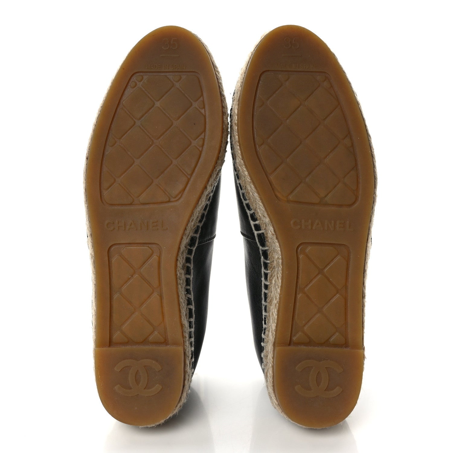 Chanel Lambskin CC Espadrilles 35 Black 5 of 9