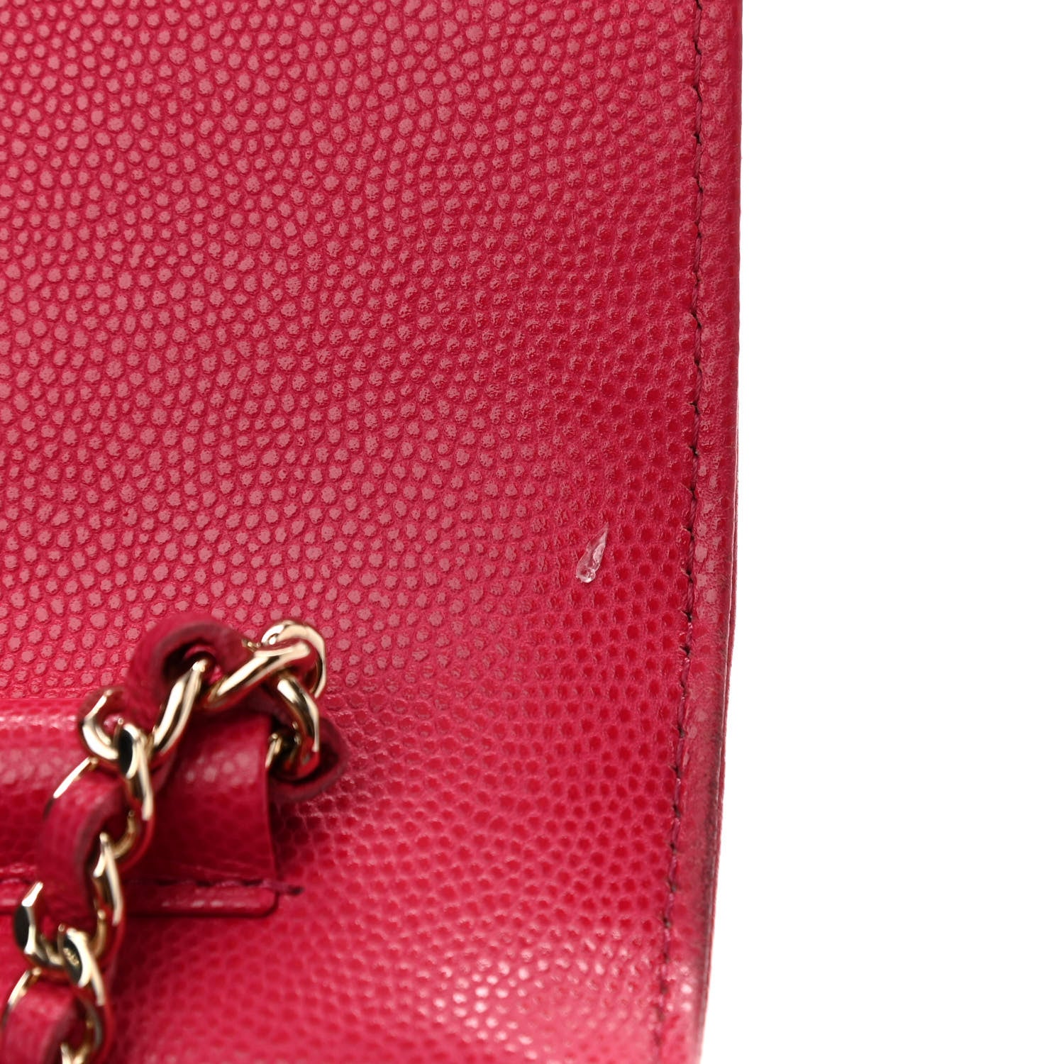 Chanel Caviar Camellia Embossed Wallet On Chain WOC Fuschia 11 of 11
