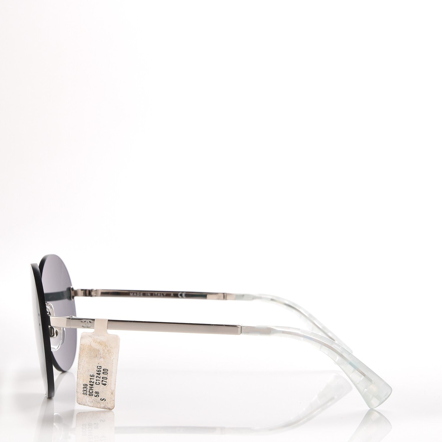 Chanel Metal Rimless Round Sunglasses 4216 Silver 3 of 6