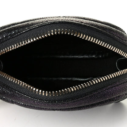 Chanel Iridescent Caviar Quilted Zip Around Classic Coin Purse Black 4 of 5