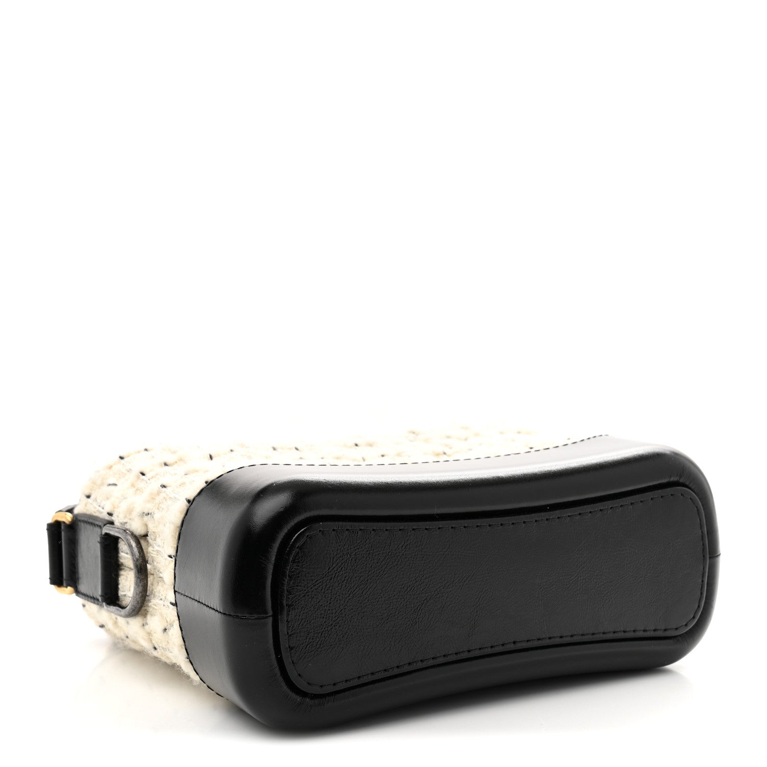 Chanel Tweed Calfskin Quilted Small Gabrielle Hobo Ivory Black 4 of 12