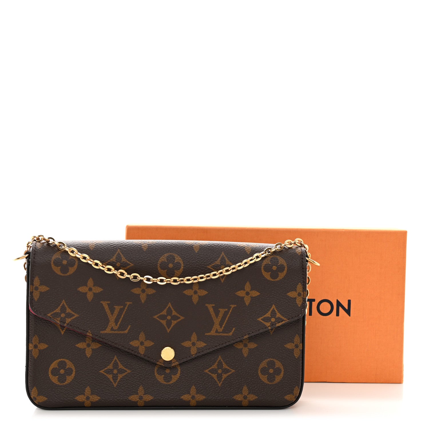 Louis Vuitton Monogram Pochette Felicie Chain Wallet Fuchsia 12 of 12