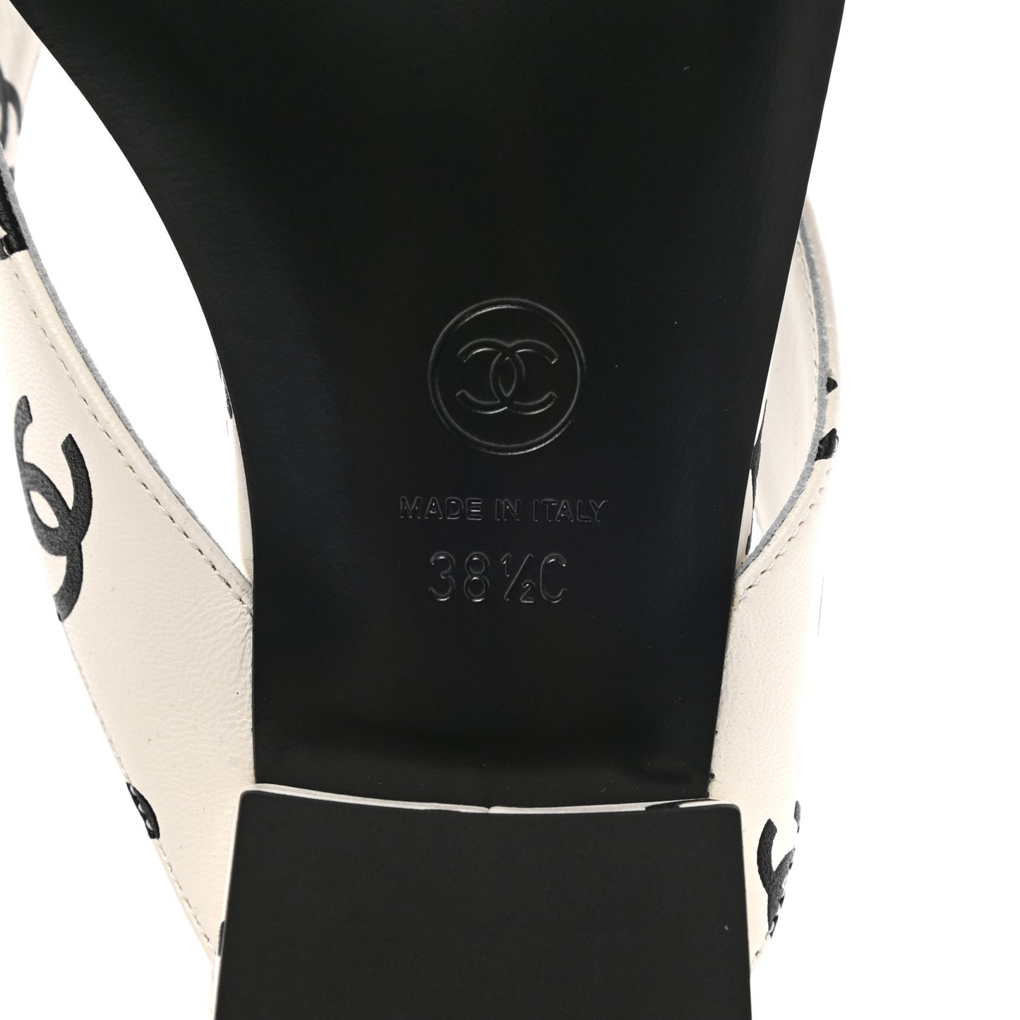 Printed Lambskin Coco Beach Thong Sandals 38.5 White Black