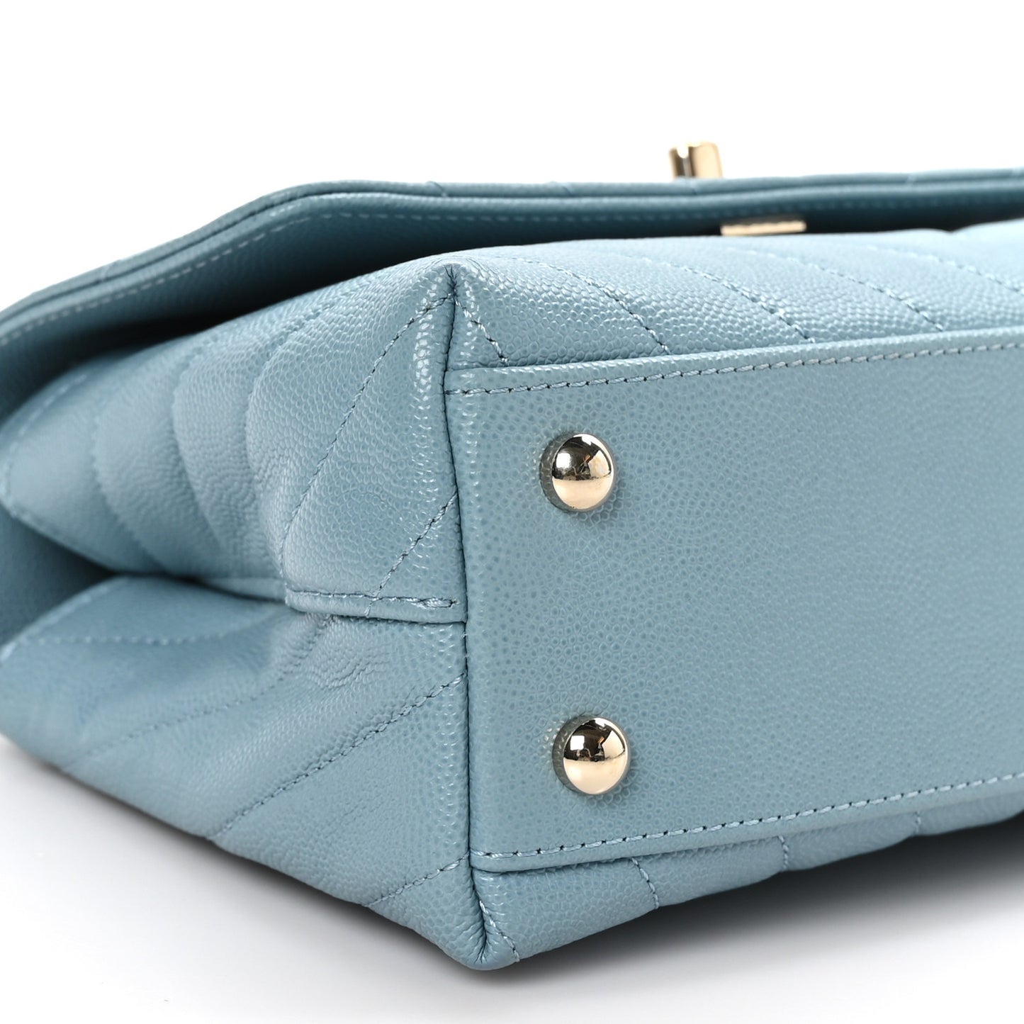 Caviar Chevron Quilted Mini Coco Handle Flap