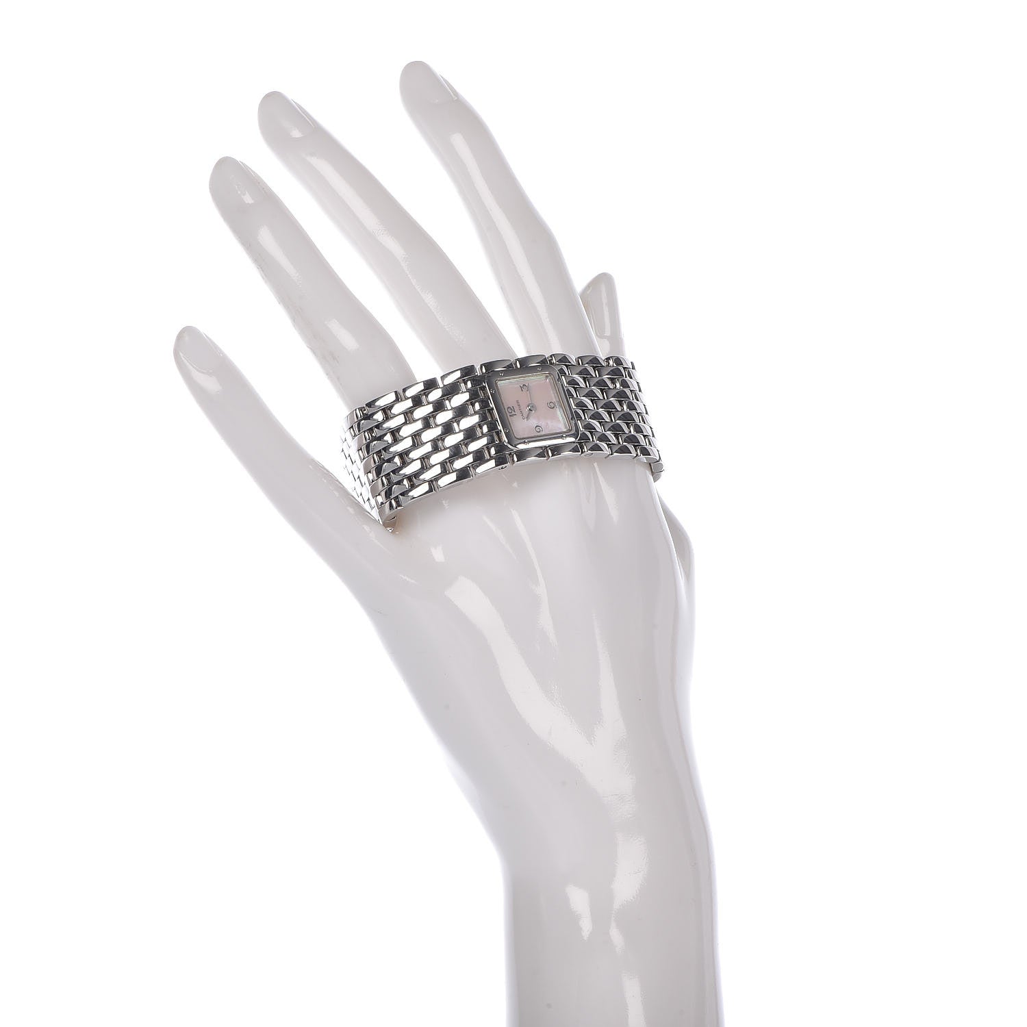 Cartier Stainless Steel Pink Mother of Pearl 21mm Panthere Ruban Quartz Watch 2 of 6